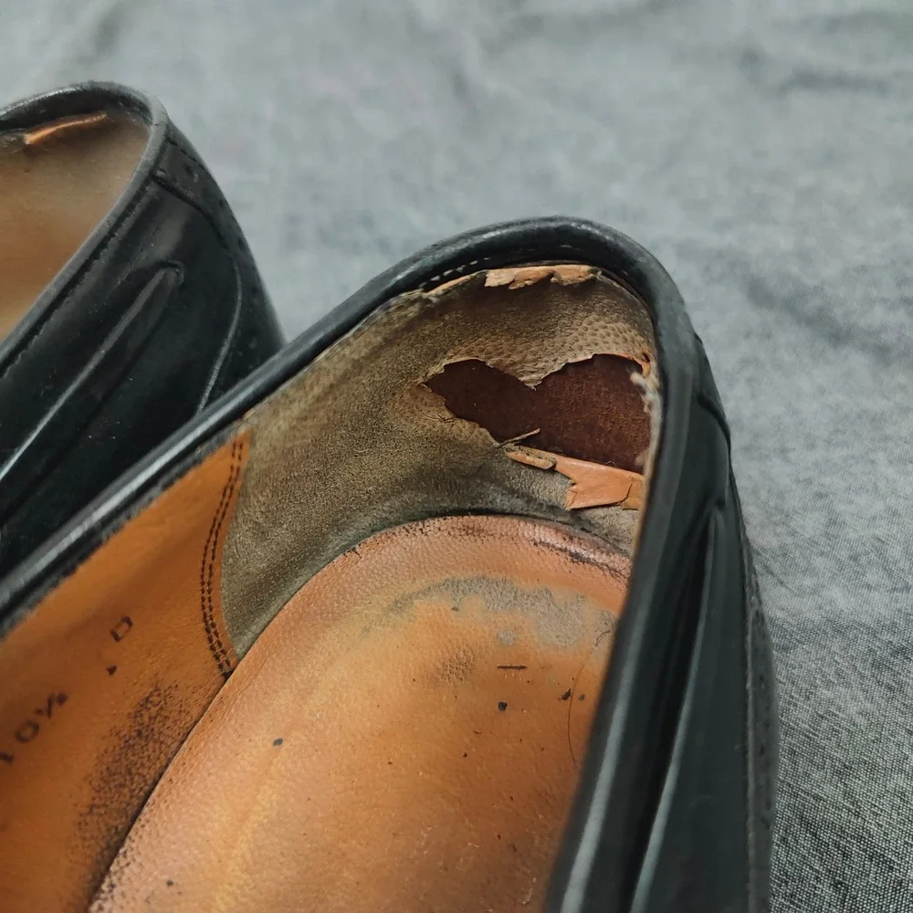 Vintage Salvatore Ferragamo Men Loafers 10.5D Black Kiltie Tassel Wingtip Brogue